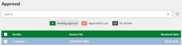The approval list
